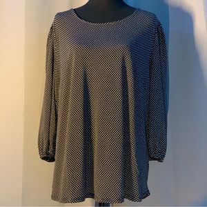 Adrianna Papell black textured Polka Dot print Blouse
